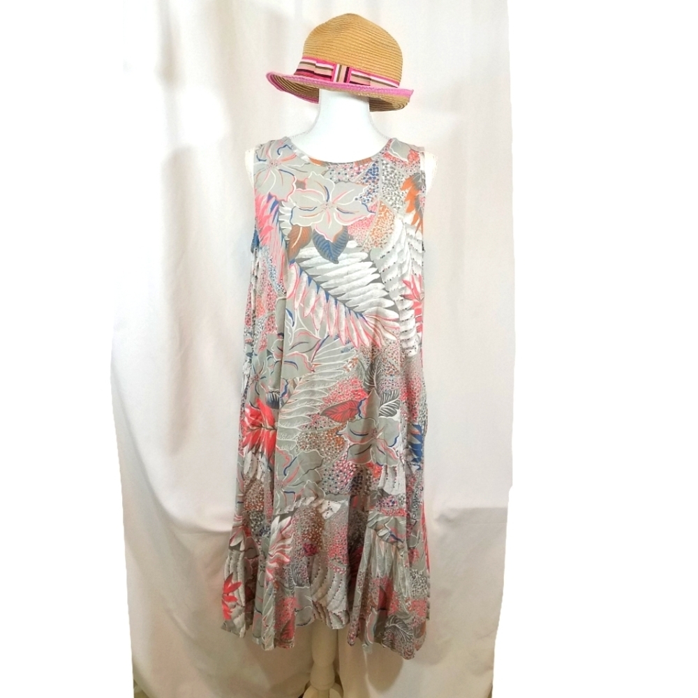 Fresh Produce Gray Floral Dress S